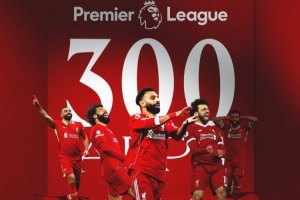 188球89助攻！利物浦官方：萨拉赫解锁红军生涯英超300场里程碑